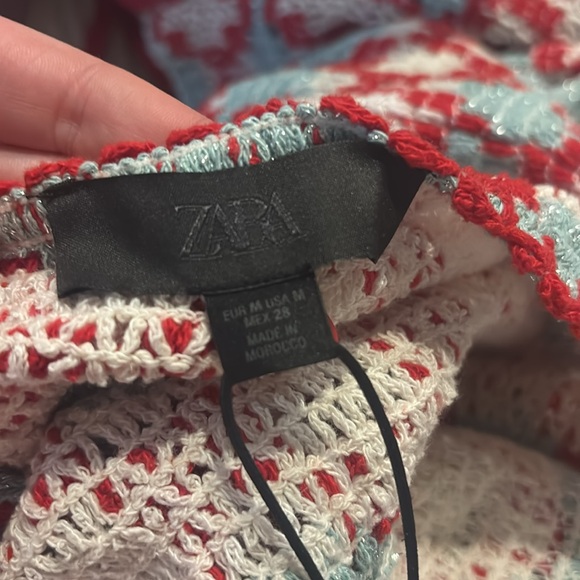 NWT - Zara Knit Maxi Dress - Zara Red and Blue Patterned Maxi Dress, size medium - Picture 10 of 15